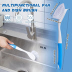 Hsei 20 Pcs Blue Kitchen Scrub Dish Brush Bulk with 11 Inch Anti Slip Handle Cleaning Dish Scrubber with Stiff Bristles Washing Scrub Brushes for Housekeeping for Pots and Pans, Kitchen Sink