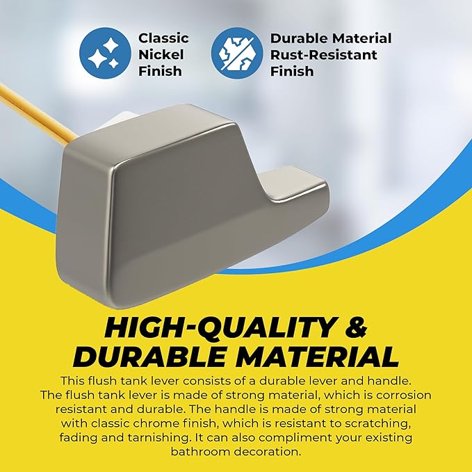 Qualihome Toto Toilet Handle Replacement Nickel THU004-CP - Side Mount Toilet Handle Tank Flush Lever - Nickel