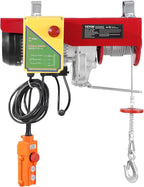 VEVOR Electric Hoist, 2200 lbs 120V Electric Winch with 328 ft Wireless & 14 ft Wired Remote Control, 40 ft Single Cable Lifting Height, Single/Double Slings, Lift Hoist for Garage Warehouse Factory