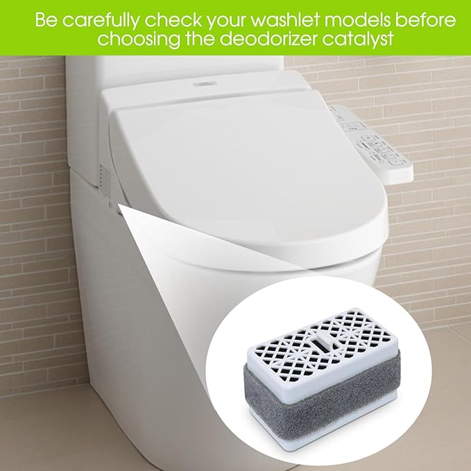 Deodorizer Filter for Toto Washlet THU9476 Deodorizer Cartridge Catalyst Replacement for S300 S350E C100 C200 S500E SW2044 K300 SW573 SW2034 SW3056,THU9476 Bidet Filter Cartridge for Toto Washlet