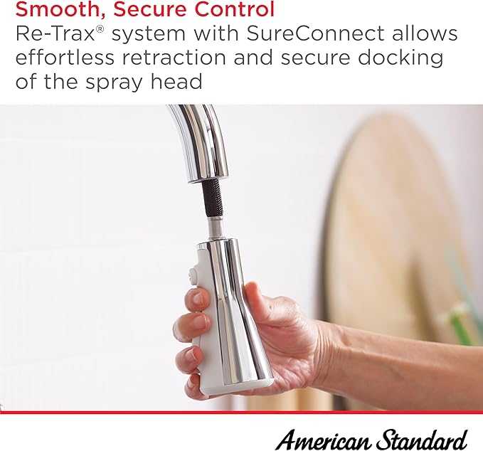 American Standard 1048814230 Aspirations Single-Hole Kitchen Sink Faucet with Pull-Down Sprayer, 1.8 GPM, Matte Black/Stainless Steel