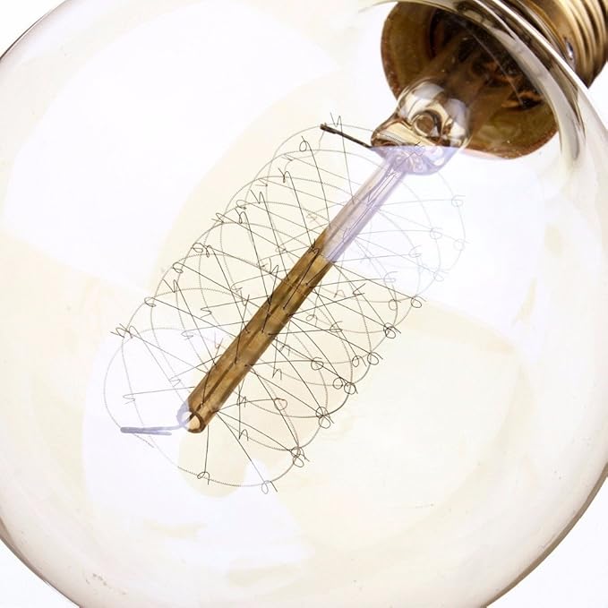 Jslinter Edison Bulb 60w, Globe Dimmable Filament Decorative Bulbs for Home, Vintage Light Bulbs G80/G25 Style, E26 Base, Classic Amber (4 Pack)