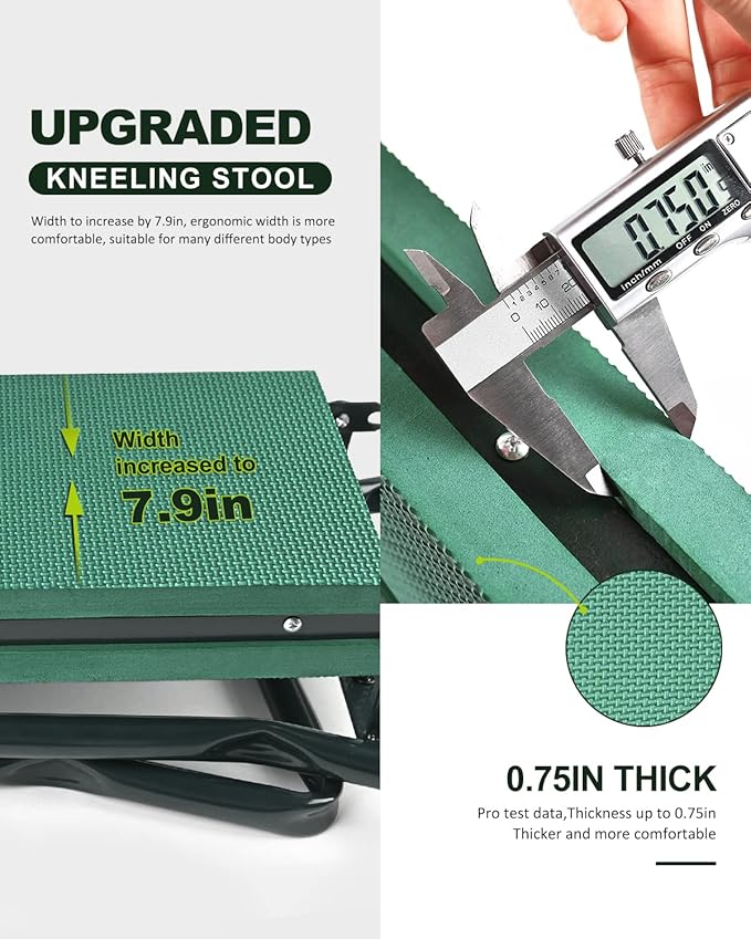 KVR Garden Bench for Kneeling and Sitting Foldable Garden Kneeler and Seat Heavy Duty,Gardner Gifts Ideas for Women Mom Grandma