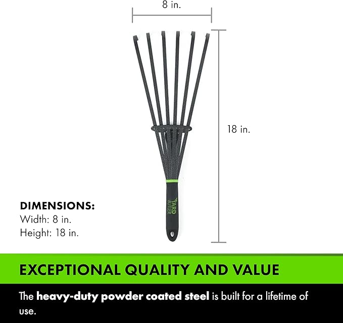 Yard Butler Terra Garden Hand Tools - Weeding Hand Tiller Tool for Efficient Gardening - Weed Remover Tool for Lawn & Garden Care - Durable Gardening Accessory, Whisk Rake