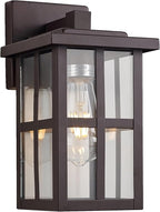 MICSIU Oil Rubbed Bronze Exterior Lights Wall Mount, Waterproof Clear Glass Outdoor Wall Lantern, 11 Inch Outdoor Wall Lights for House, Garage, Porch, Balcony