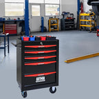5-Drawer Steel Rolling Tool Cart with Wheels & Handle, Heavy-Duty Tool Chest Storage Cabinet for Garage and Workshop