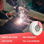 YESWELDER Flux Core Gasless MIG Wire, E71T-GS Mild Carbon Steel .035-Inch Diameter 10-Pound, Strong ABS Plastic Spool Welding Wire