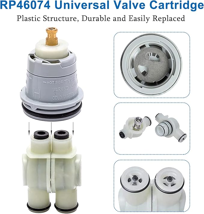 RP46074 Shower Valve Cartridge Compatible with Delta Shower and Tub 13/14 Series Faucet, Single-handle Delta Universal Valve Cartridge Assembly, Repair Kit for Delta Shower Valve Cartridge.