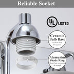 Stainless Steel Milk Glass Vanity Lights for Bathroom, 3 Light Polished Chrome Bathroom Light Fixtures Over Mirror, Ceramic E26 Sockets Wall Mounted