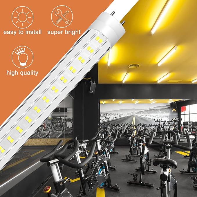 Led Tube Lights 4ft, 4 Foot Led Bulbs 24-Pack 28W 5000K 4000lm Daylight T8 T10 T12 Fluorescent Replacement Dual Ended Power Clear Lens