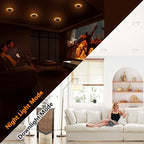 CycevSun 16 Pack 4 Inch LED Recessed Lights with Night Light - Canless Ultra Thin Wafer Downlight Soffit, Dimmable & 5 Color Temperature Selectable, 9W, ETL & Energy Star