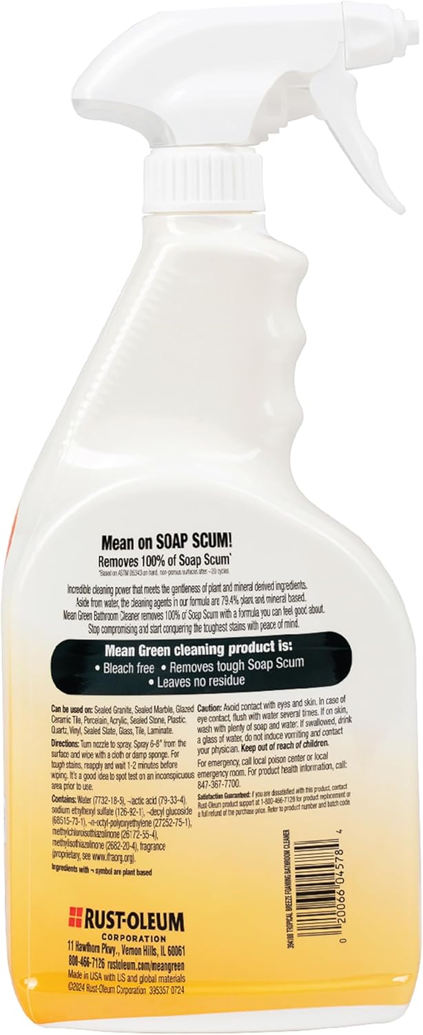 Mean Green Non-Concentrated Ready-to-Use Bathroom Cleaner, Tropical Breeze, 32 Ounce
