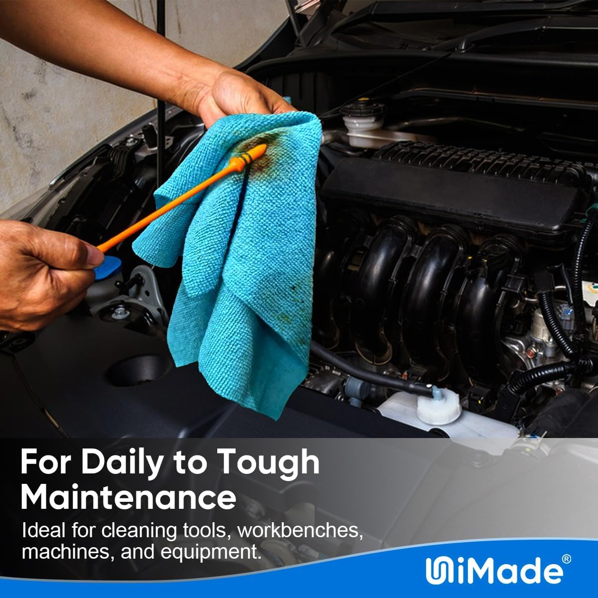 Shop Towel Rags, 20 Pack Reusable Shop Rags Bulk Microfiber Cleaning Cloth Lint Free Cleaning Towels for Car Kitchen Automotive Bar Mechanic Restaurant Garage, 11.5"x 11.5", Multicolor