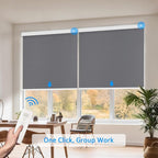 Motorized Blinds with Remote Cordless Automatic Motorized Shades Custom Blinds for Windows Smart Curtains Compatible with Alexa Google Home(Blackout Thunder Grey,W37 x H72in)
