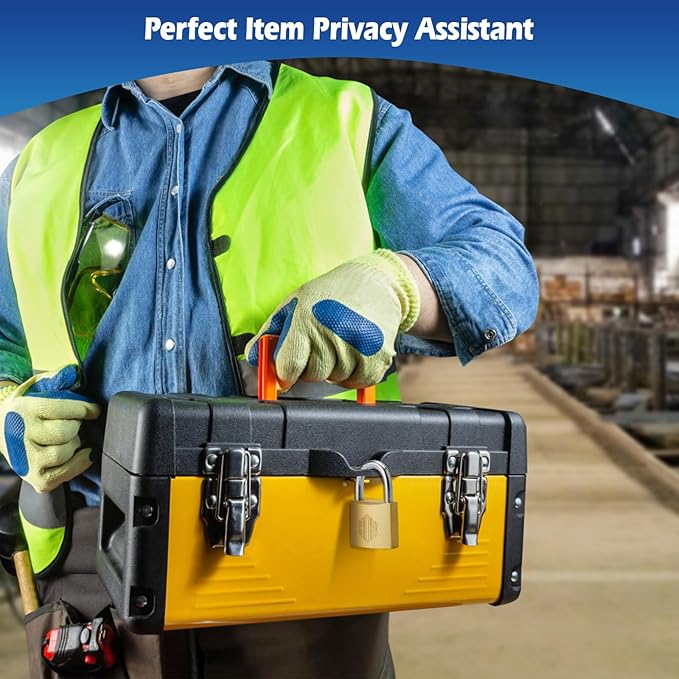 HOX Solid Brass Keyed Different Padlock with 1-9/16-Inch Wide Body, Brass Cylinder - for Hasp Latch, Sheds, Fences, Storage Locker, 6-Pack