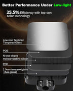 Ofuray Of-5000W Solar Street Lights Outdoor – Super Flood Lighting 60LED, Lights up 2,200 sq.ft with Motion Sensor, 18Ah Power Solar Panel, IP67 Dusk to Dawn Security Commercial for Yard, Parking Lot