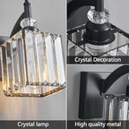 Crystal Vanity Lights - Black 5 Light Modern Bathroom Vanity Light Fixtures Over Mirror