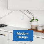 LIDER White Minimalist Decorator Switch, Frameless Light Switch, On/Off Rocker, Single Pole, Residential Grade, 3 Wire,15A 120-277VAC