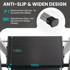 XinSunho 5 Step Ladder, Aluminum Folding Stool with Retractable Handrails & Tool Tray, Anti-Slip, Sturdy Lightweight, 330lbs Safety for Kitchen Indoor Outdoor