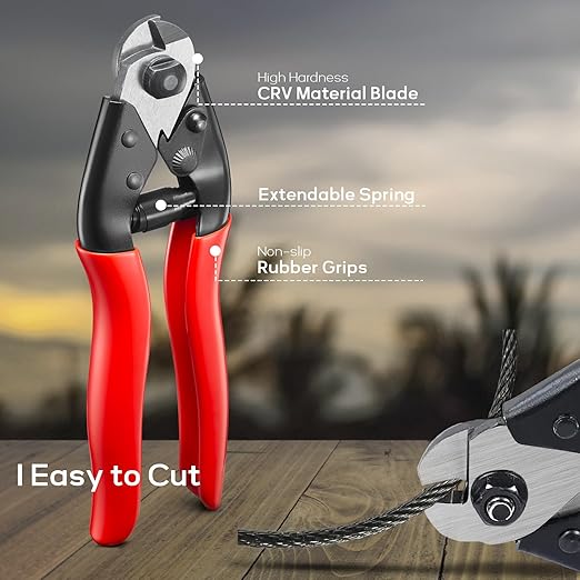 250FT 1/8" T316 Black Stainless Steel Cable, Black Wire Rope Aircraft Cable for Deck Cable Railing Kit, DIY Balustrades, 7x7 Strands Construction, Comes with a Cutter