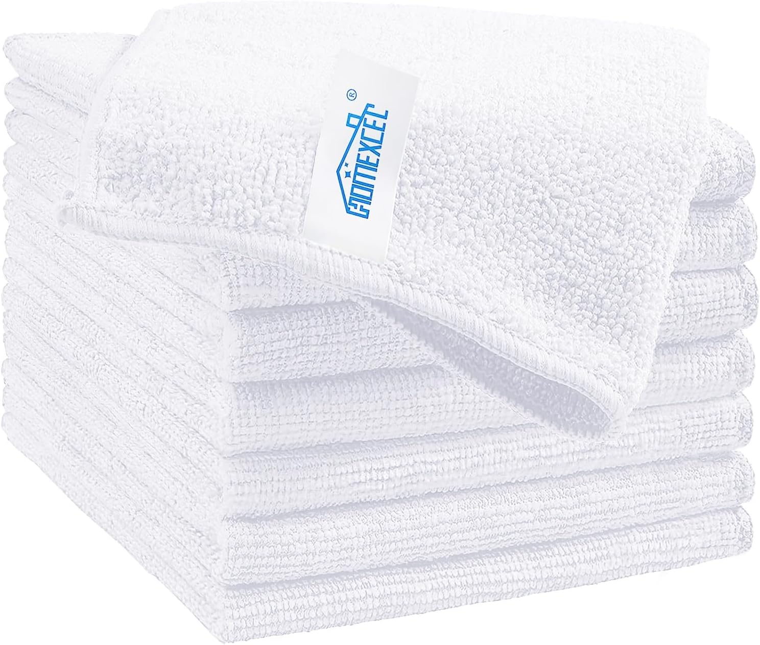 HOMEXCEL White Microfiber Cleaning Cloth, 8 Pack Cleaning Towels for Kitchen, Lint Free, Scratch-Free, Highly Absorbent, and Reusable Cleaning Rags for House, Window and Glass, Cars, 11.5 X11.5 inch