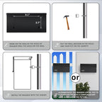 xydled Mailbox with Key Lock, Locking Wall Mount Mail Boxes for Outside, Steel Hanging Metal Mailbox, Modern Post Box, Black, 14.57''x7.09''x3.4''