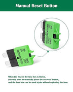 LENKRAD Automotive 30 Amp ATC/ATO Resettable Fuse 30A Manual Reset Standard Blade 30Amp Fuses Manual-Reset Circuit Breaker 30A for Car Truck RV Marine Boat Trolling Motorhome, 5 Pack