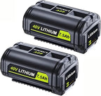 2-Pack 7500mAh Replacement for RYOBI 40V Battery Li-ion Compatible with Ryobi 40Volt Cordless Power Tools OP40601 OP4040 OP40401 OP4026 OP40261 OP4050A