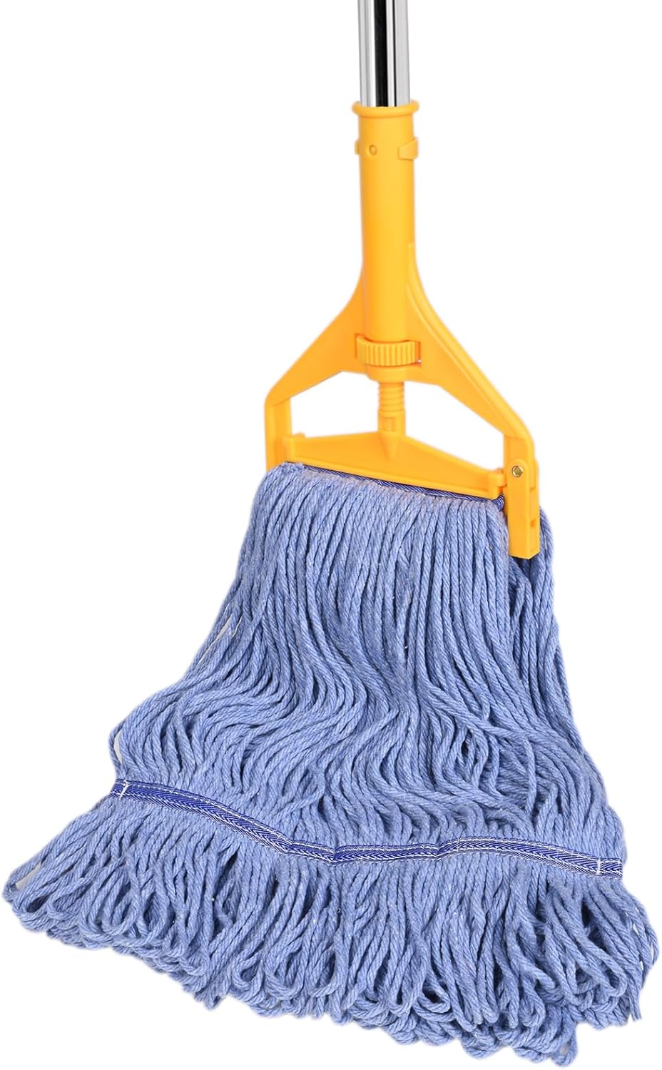 Commercial Mop, 63Inch Handle Heavy Duty Industrial Mop Looped-End String Wet Mops for Floor Cleaning for Warehouse, Workshop, Garage, Office, Home, Deck(1 Mops Head)
