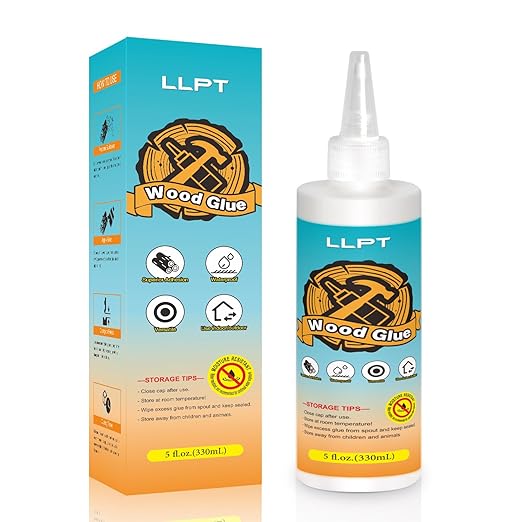 LLPT Wood Glue 11.2 Ounce | Dried Clear Ultimate Waterproof Wooden Super Glue Exterior | All Purpose Wood Adhesive | Heavy Duty for Woodworking Projects Repairs and DIY (LWG330)