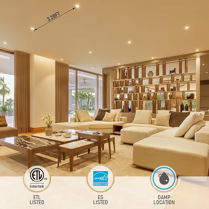 TORCHSTAR 4 Inch Slim Recessed Lighting with Junction Box, Dimmable 10W Ultra-Thin LED Recessed Light, 2700K Soft White, 650LM Basic Series LED Downlight, ETL & Energy Star, Pack of 6