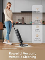 DREAME H13 Pro Wet Dry Vacuum Cleaner, Smart Floor Cleaner Vacuum Mop for Hard Floors, 140°F Brush Wash, Hot Air & Dual Rotation Self-Cleaning, GlideWheel Power System, Great for Sticky Messes