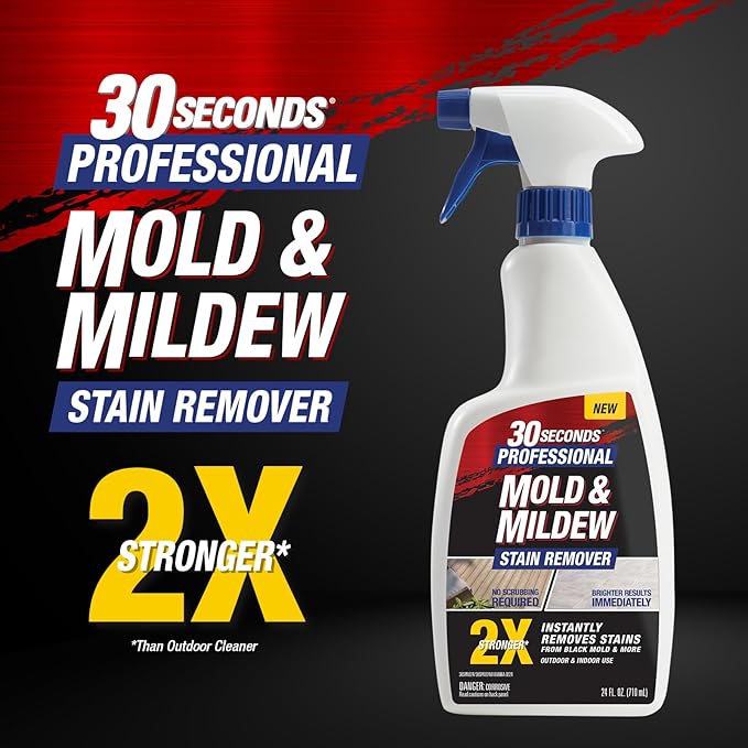 30 SECONDS Pro Mold and Mildew Stain Remover | Scrub Free | Brighter Results Instantly | Ready To Use Refill | 128 fl. oz. (2 PACK)