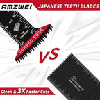 16PCS Japanese Teeth Oscillating Tool Blade, CRV Extra Long Multi Tool Blade Kits for Wood Clean Cutting, Universal Oscillating Saw Blades Fit Dewalt Bosch Milwaukee Ryobi