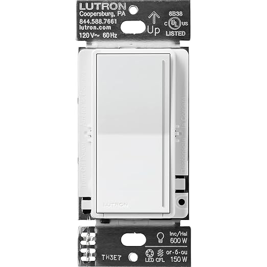 Lutron Sunnata Touch Dimmer Switch, LED+ Advanced Technology for LED and Incandescent, 3 Way/Multi Location, STCL-153MS-WH-2, White, 2 Pack