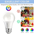 VOLIVO 6 Pack A19 LED Light Bulbs, 4000K, 60W Equivalent,Efficient 9W, 800 Lumens, E26 Base, Energy Saving LED Bulbs, Non-Dimmable, UL Listed and FCC Certified, for Bedroom Living Room Home