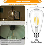 16 Pack LED Edison Bulbs 40w Equivalent, 4 Watt LED Filament Bulb, 3000K Warm White ST19 Light Bulb, 450lm E26 Vintage Bulbs for Ceiling Light Fixture, Not Dimmable