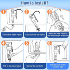 Saillong 1 Pack Toilet Fill Valve Replacement, Height Adjustable Universal Toilet Tank Flusher Replacement Kit, Leak-Proof Easy Install Fill Valve Repair Kit