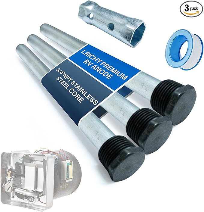 RV Water Heater Anode Rods 9.25" x 3/4" NPT (3-Pack), Premium Magnesium Anode Rod Kit for Suburban hot Water heaters 232767, Extended Life Protecting Anode Rods for Water Heater Liner