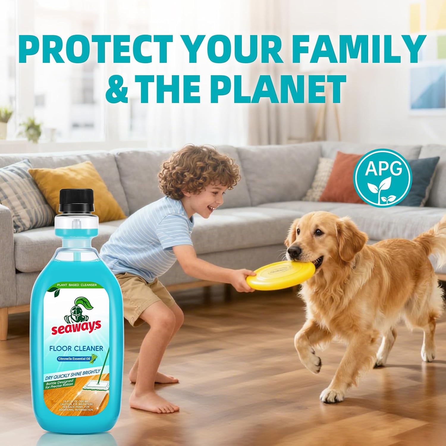 100X Concentrated Floor Cleaner Solution - Plant-Based, Pet-Safe Formula for Hardwood, Tile, Laminate, Vinyl & Bamboo - Pre-Measured Bottle for Perfect Dilution with All Robot Mops