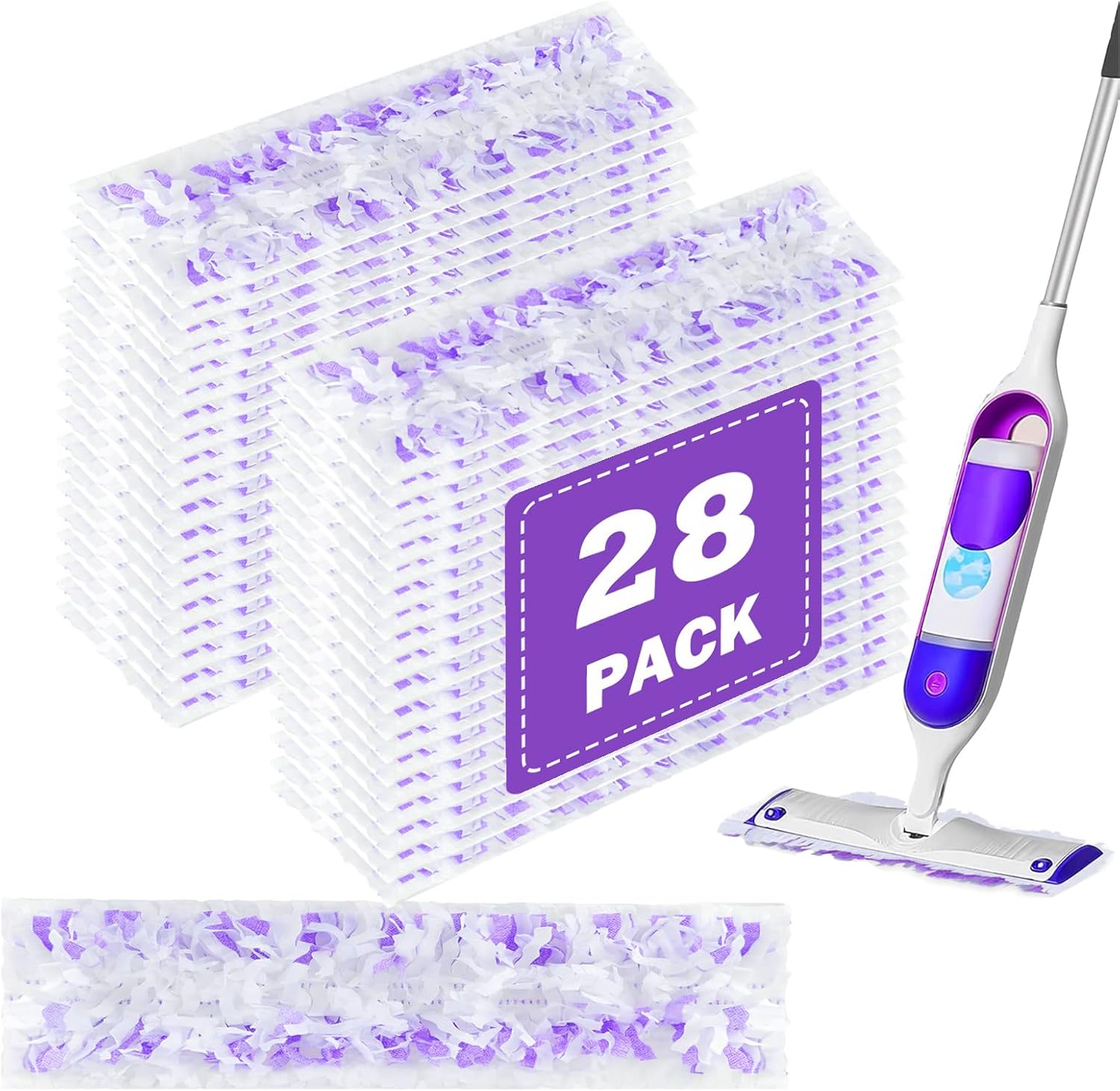 Power Mop Pads Refills for Swiffer PowerMop Multi-Surface Mopping Pad Disposable Replacement Mop Refill Pads Compatible with Swiffer PowerMop,Works Perfect on Almost and Surface,28 Count.