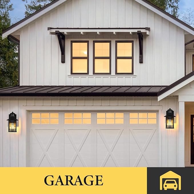 Porch Light Outdoor Wall Mount Fixture - Dawn to Dusk Exterior Lighting, Anti-Rust Aluminum for House, Outside Patio