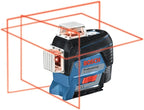 BOSCH GLL3-330C 200 Ft 12V Max Connected 360 Degree Three-Plane Leveling and Alignment-Line Laser, Includes 2.0 Ah 12V Max Lithium-Ion Battery & Charger, Heavy-Duty Pouch, & Accessories