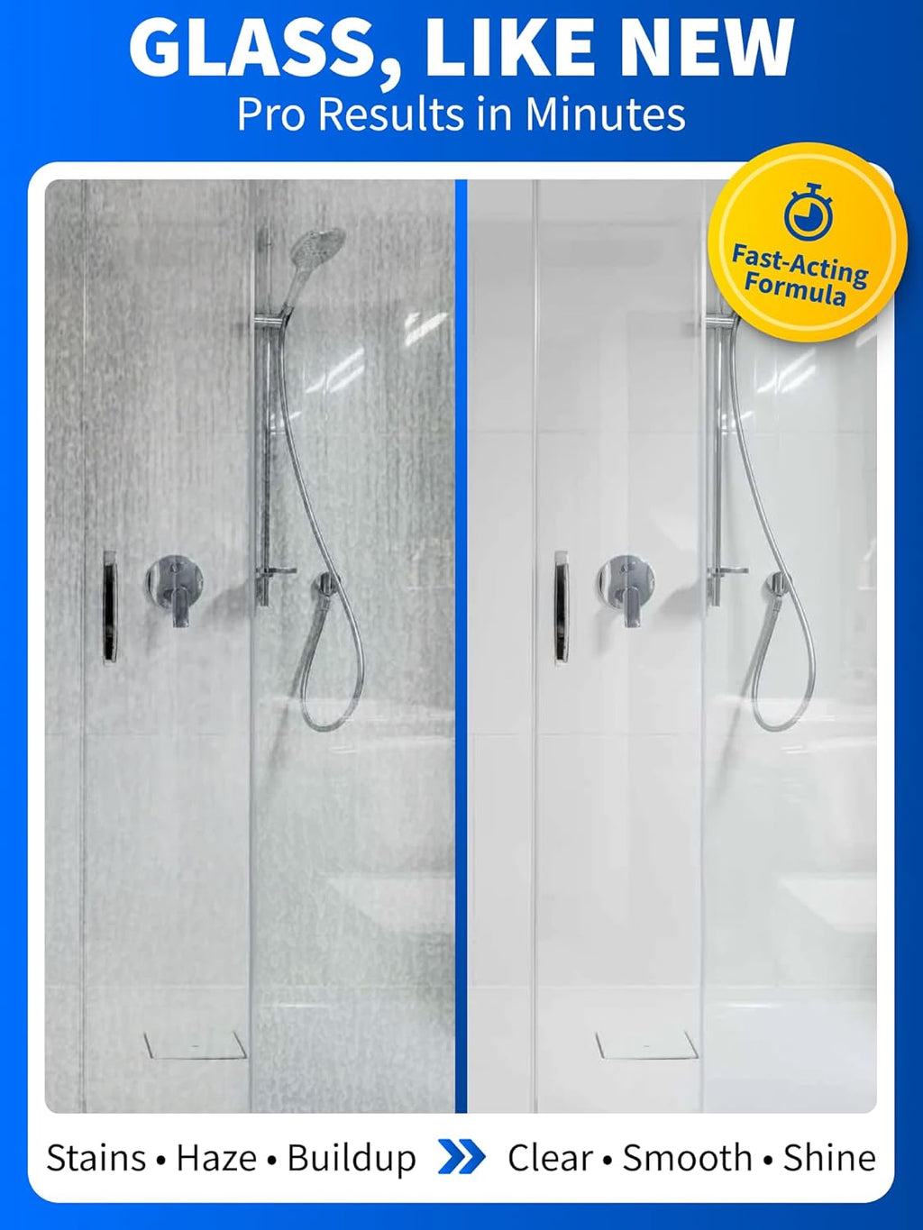 GlasWeld ProClean Heavy Duty Hard Water Stain Remover - For Glass, Metal & More - Includes Applicator Pad - Stubborn Water spot Remover Kit - Automotive Car Care