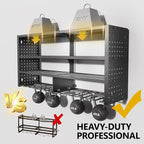 Large Power Tool Organizer Wall Mount, 4 Layer Garage Storage Cordless Tool Organizer with 8 Drills Holder, Heavy Duty Premium Metal Load 400 lbs, Ideal Garage Organization Gifts for Men