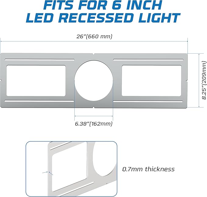 OHLECTRIC 24 Pack – New Construction Mounting Plate for 6 Inch LED Downlight – Slim Steel Rough in Plate/Bracket – Made of Galvanized Steel Recessed LED Light Plate -Slim Light Kit Bracket