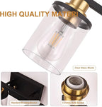 4-Lights Bathroom Vanity Light Fixtures, Modern Black Wall Lamp Over Mirror with Clear Glass Shade for Living Room, Hallway, Kitchen,Toilet, Cabinet Porch