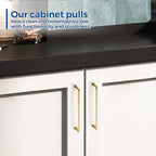 JOY DECOR Cabinet Pulls – 7-1/2 Inch Hole Center, Brushed Brass, 10 Pack, Zinc Alloy Cabinet Handles for Drawers & Cupboard – Vintage Style Hardware for Kitchen, Bathroom, Dresser, Furniture Makeover