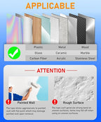 Heavy Duty Mounting Tape with Inch Measure Mark, Removable Clear Traceless Double Sided Strong Adhesive Tape for Wall, Carpet, Poster, Dorm Room, No Residue 1.18" x 15Ft