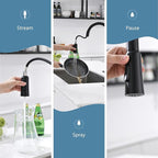Matte Black Kitchen Faucets High Arc Single Handle Tall Kitchen Faucet with Pull Down Sprayer, Solid Brass 19 inch